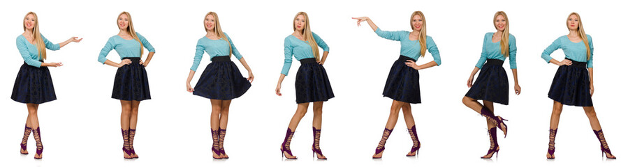 Composite photo of woman in various poses