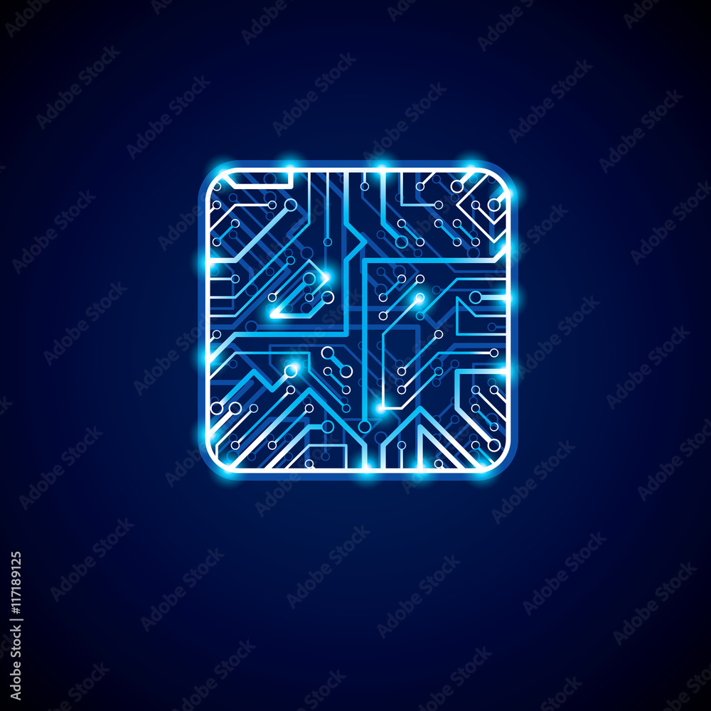 Poster vector technology cpu design with square luminescent microproces