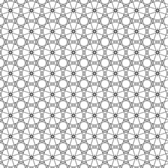 Seamless texture for websites and brochures. Modern zigzag pattern, repeating geometric background with linear grid. Endless abstract ornament. Monochrome black and white. Thin lines, flower shapes.