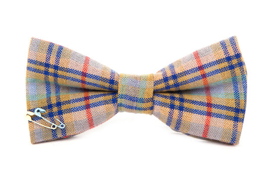 Colored Bow Tie With A Clip On  White Background