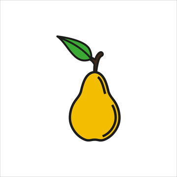 Pear simple icon on white background