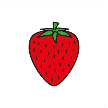 strawberry simple icon on white background