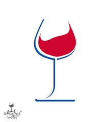 Classic sophisticated wine goblet, stylish alcohol theme illustr