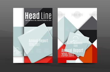 A4 flyer or annual report layout geometric shape design