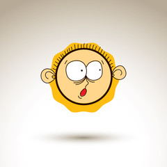 Vector art hand drawn illustration of surprised person, emotions