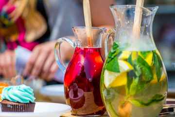 cold lemonade in the decanter