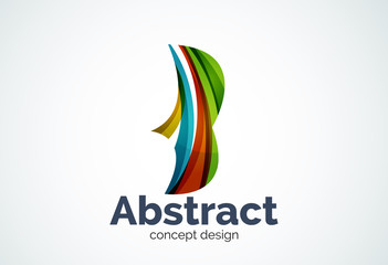 Fototapeta na wymiar Abstract wave logo template, smooth motion concept