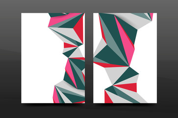 3d abstract geometric shapes. Modern minimal composition. Business annual report cover design.