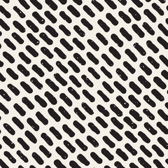 Vector Seamless Black and White Hand Drawn Diagonal Grunge Lines Pattern