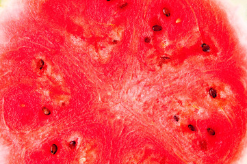 Watermelon texture on blue wooden background