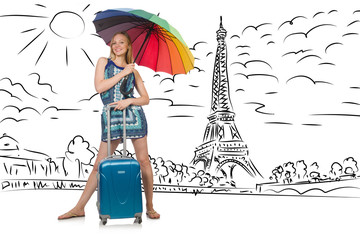 Young woman travelling to Paris