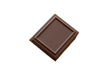 Piece of Chocolate isolated on white. Dessert with antioxidants.