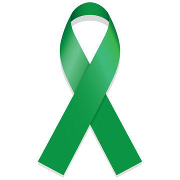 Icon symbol of struggle and awareness, green ribbon