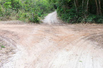 The junction of gravel road.