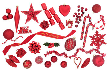 Symbols of Christmas in Red