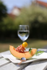 Assiette Melon Charentais et Jambon de parme