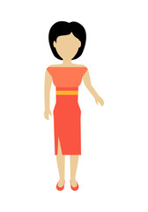 Woman Character Template Vector Illustration.