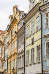 Obraz premium Colorful houses in the historic center of Prague. Vertically.