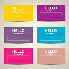 Hello My Name Is. Name Tag Set.