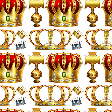 Seamless background with crowns