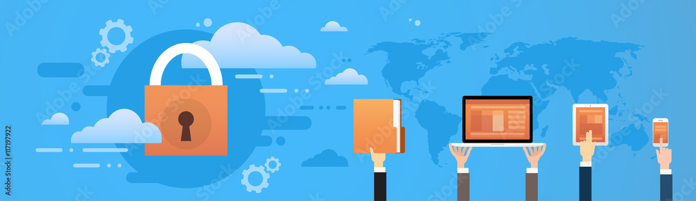 Poster cloud database device data privacy protection lock system