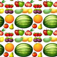 Seamless background with fresh fruits