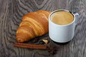 Coffee with croissant