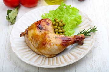 Roasted chicken leg