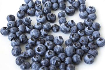 Ripe Blueberries on a White Plate