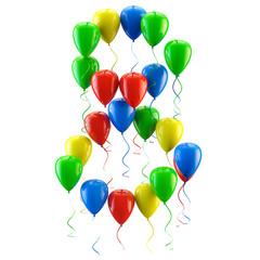 Imagen 3D.Alfabeto con globos,Abecedario infantil para fiestas,cumpleaños y celebraciones.Tipografia divertida para niños