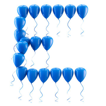 Imagen 3d,Alfabeto divertido con globos.Letras para fiestas y cumpleaños.Tipografia infantil aislada sobre blanco