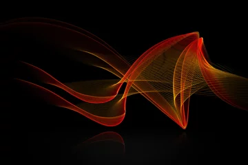 Papier Peint photo Lavable Vague abstraite red abstract sound wave