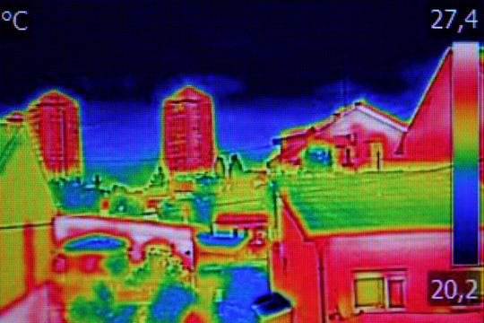Thermal image on Residential building