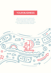 Your Business - line design brochure poster template A4