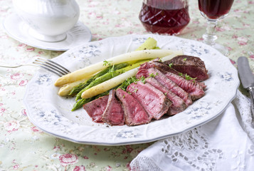 Hüftsteak mit Spargel