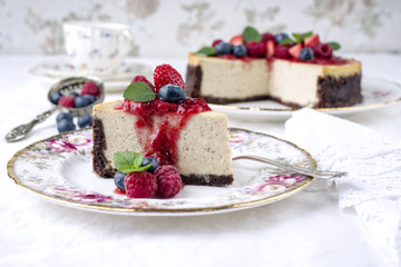New York Cheesecake mit Früchten