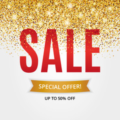 Gold sale background in frame