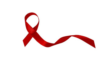World AIDS Day. 1st December World Aids Day poster. Aids Awareness.Red ribbon as symbol isolated on...