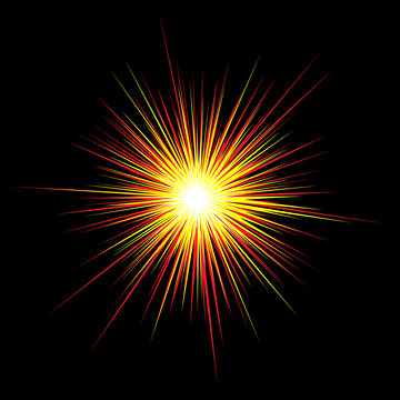 Bright flash image. Vector illustration