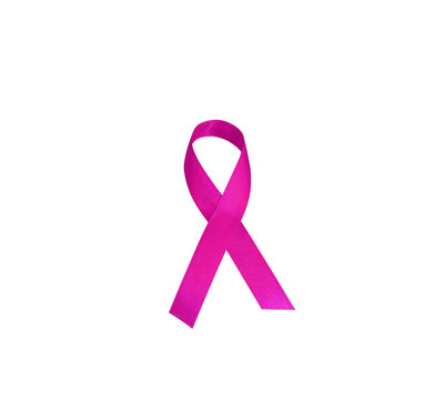Breast cancer awareness pink sign help disease people.Pink ribbon isolated on white background.