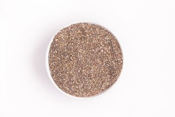 Chia seeds into a bowl