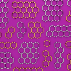 3D abstract honeycomb background