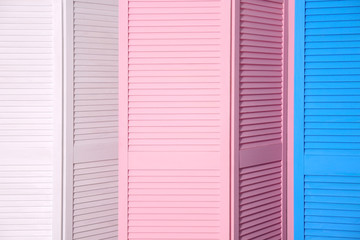 Color folding screens, closeup