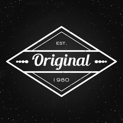 Original - label with typography on the chalkboard. Vector stamp, logo or banner.