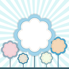 Invitation Card With Abstract Flowers