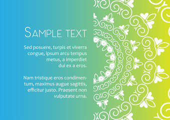 Vector template of card with mandala circular pattern, business cards or gift card.