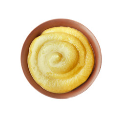 Fresh mustard isolated on white