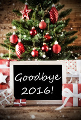 Fototapeta na wymiar Christmas Tree With Goodbye 2016