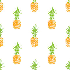 Vector seamless pattern with pineapple. Summer background.