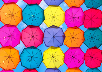 Colorful umbrellas background